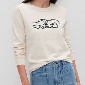 NWT Banana Republic Graphic Dog Crew Neck Sweater